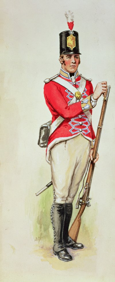 Britischer Soldat in napoleonischer Zeit mit Muskete von English School